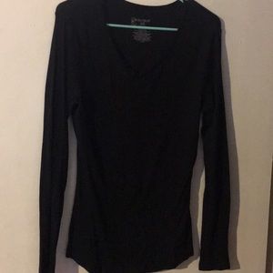 Black Vneck Thermal Top